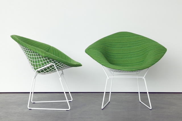Bertoia small diamond armchairs fully upholstered